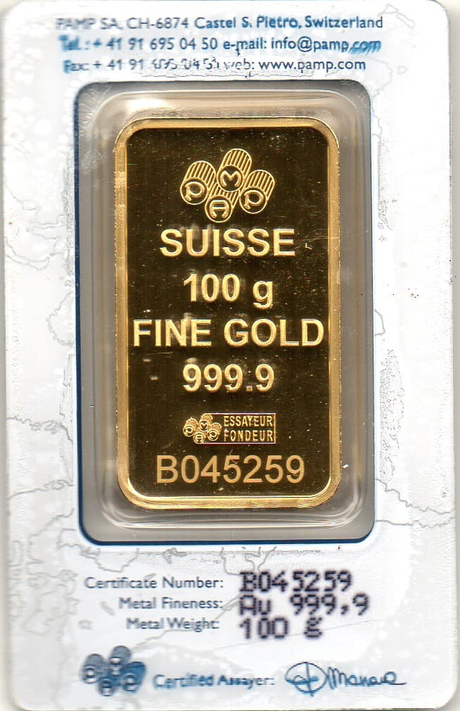 100GM PAMP SUISSE GOLD BAR